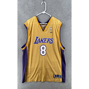 Vintage Kobe Bryant #8 Los Angeles Lakers Jersey Reebok NBA Men’s‎ 2XL Gold